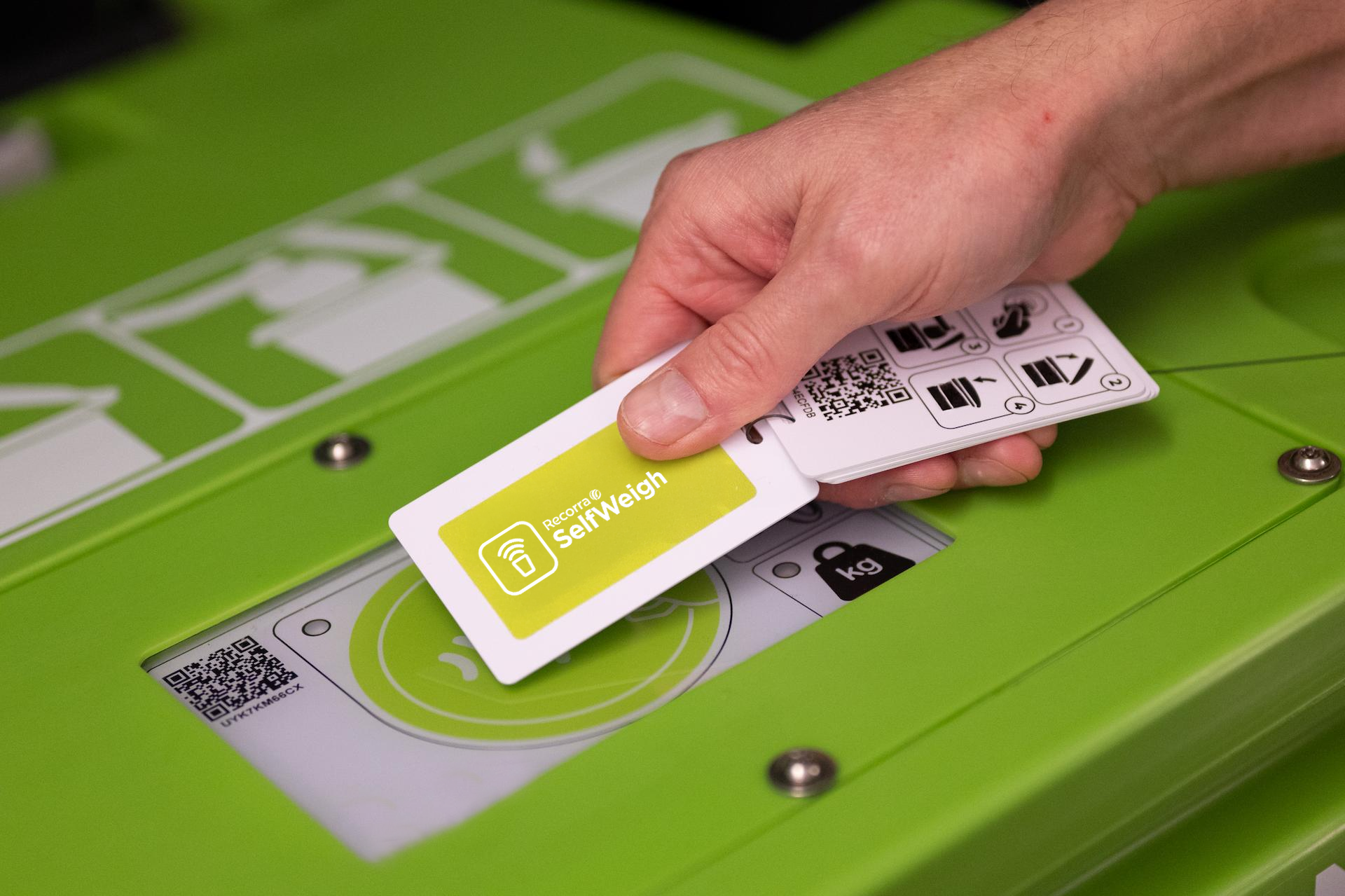 SelfWeigh RFID card in use