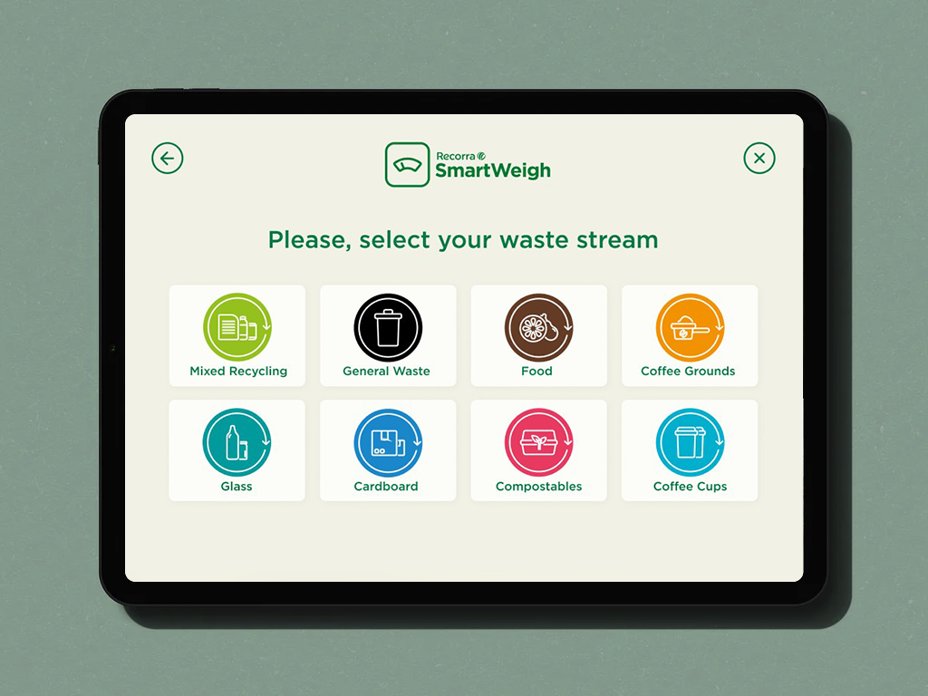 SmartWeigh tablet interface